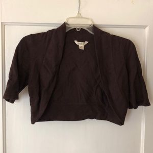 Brown knit shrug